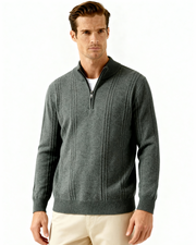 100% Cashmere Ribbed Half Zip